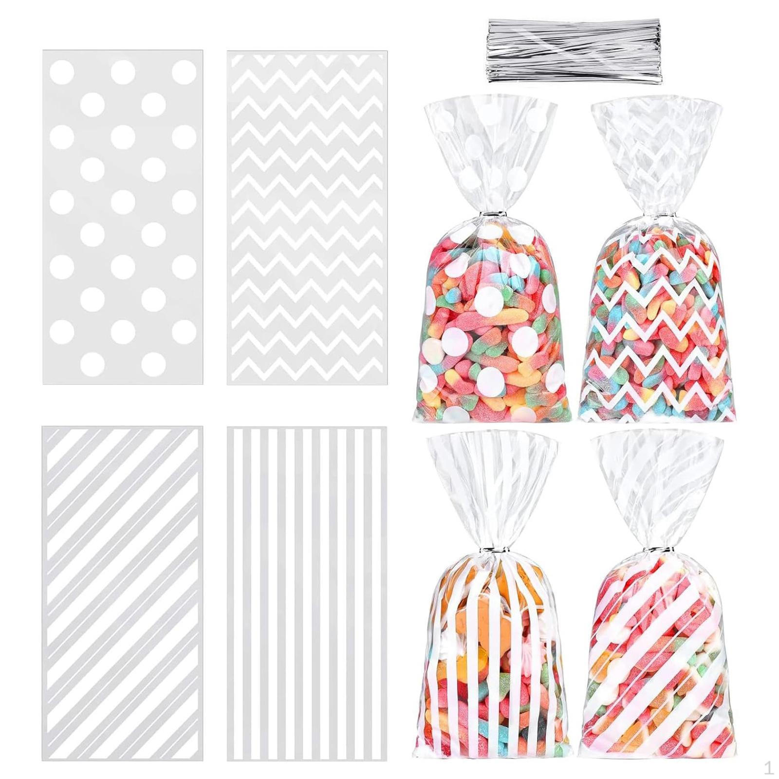 

100 Pieces Bags Candy Gift Goodie Flat Wrap Supplies Individual Cookie Snack Packing for