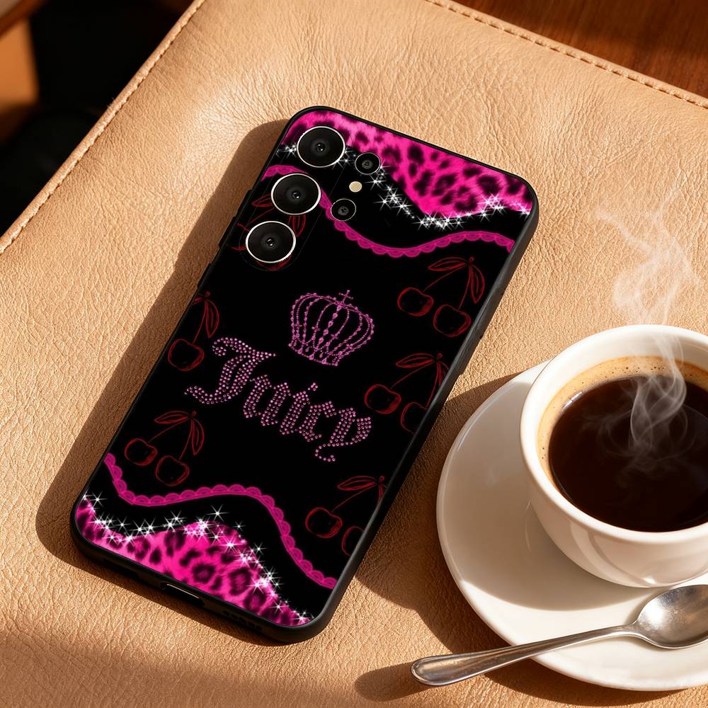 Розовый чехол J-Juicys C-Coutures для Samsung S26, S25, 24, 23, 22, 30, 21, 10, 9, Ultra, Plus, Lite, Черный мягкий чехол Samsung S23ULTRA5G