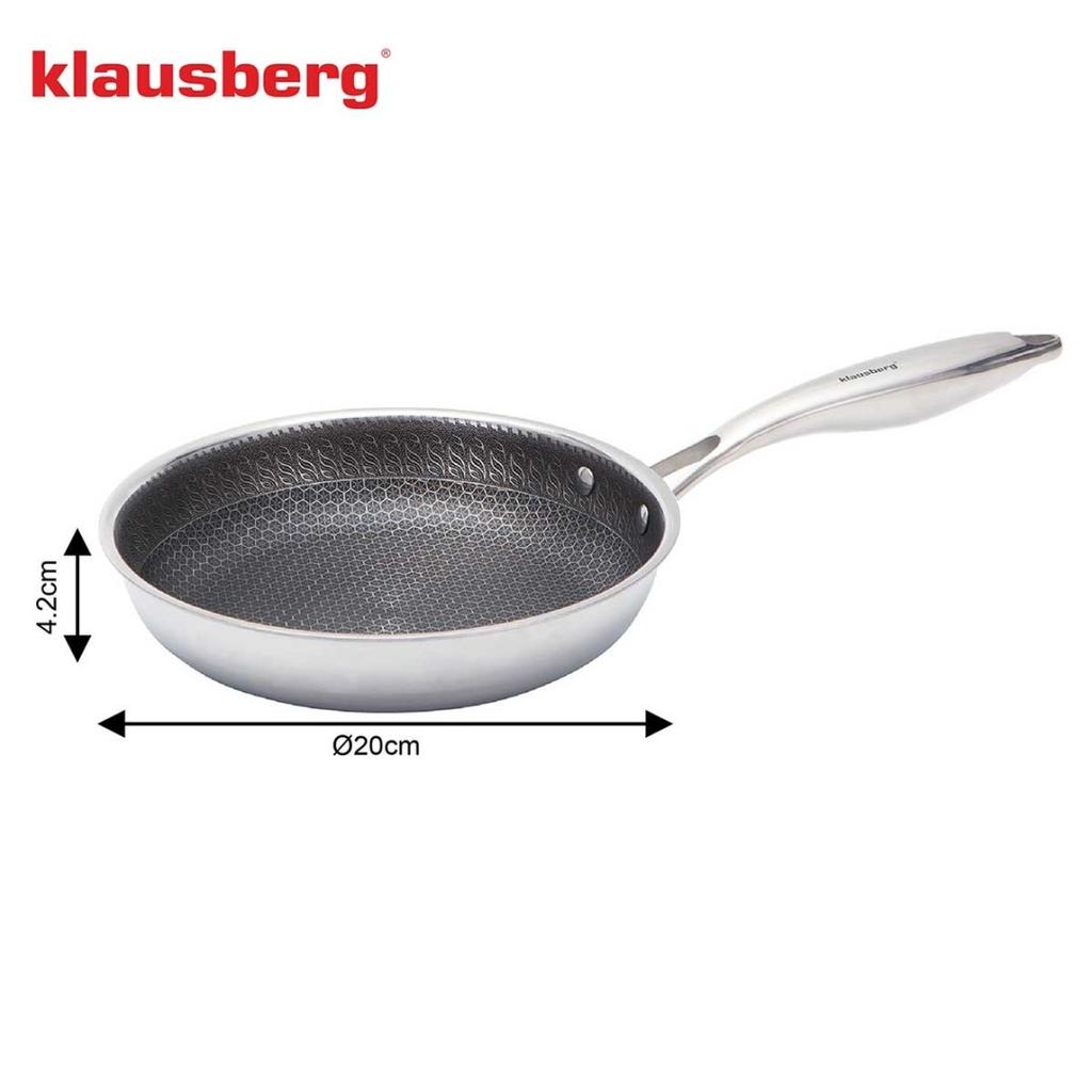PATELNIA STALOWA 20cm Z POWŁOKĄ PLASTER MIODU KLAUSEBRG KB-9021