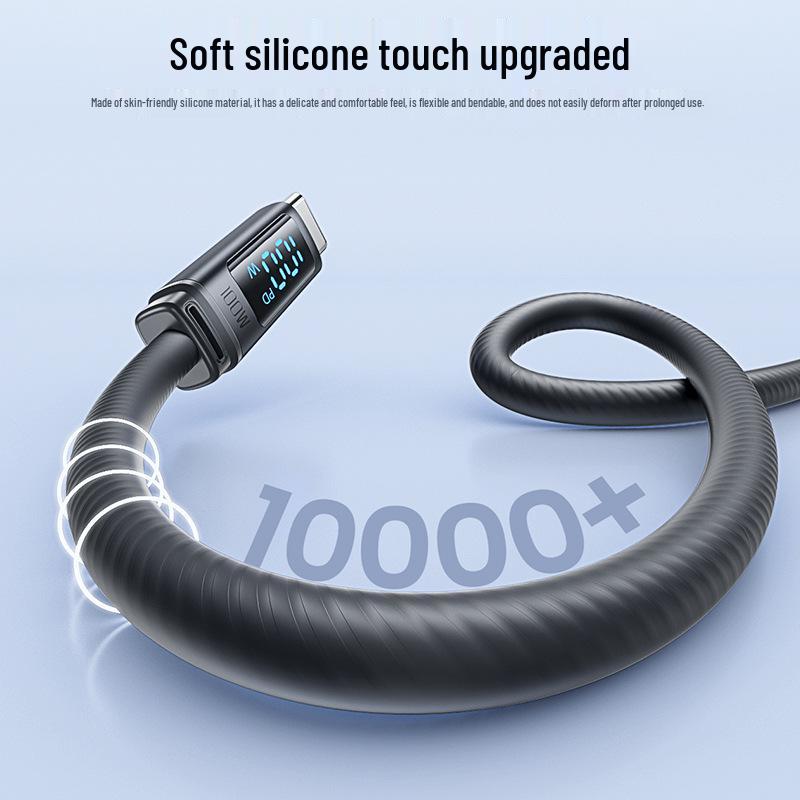 Toocki PD100W Digital Display Silicone Cable for Apple 17 MacBook, Super Fast Charging.