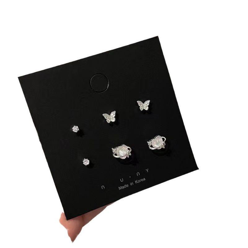 Exquisite Fairy Butterfly Flower Earrings Set - 3 Pairs for Everyday Elegance
