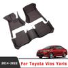 Toyota Vios Yaris 2022 jaoks    2018 2017 2016 2015 2014 Auto Põrandamatid Sisustustarvikud Autovaibad Kohandatud