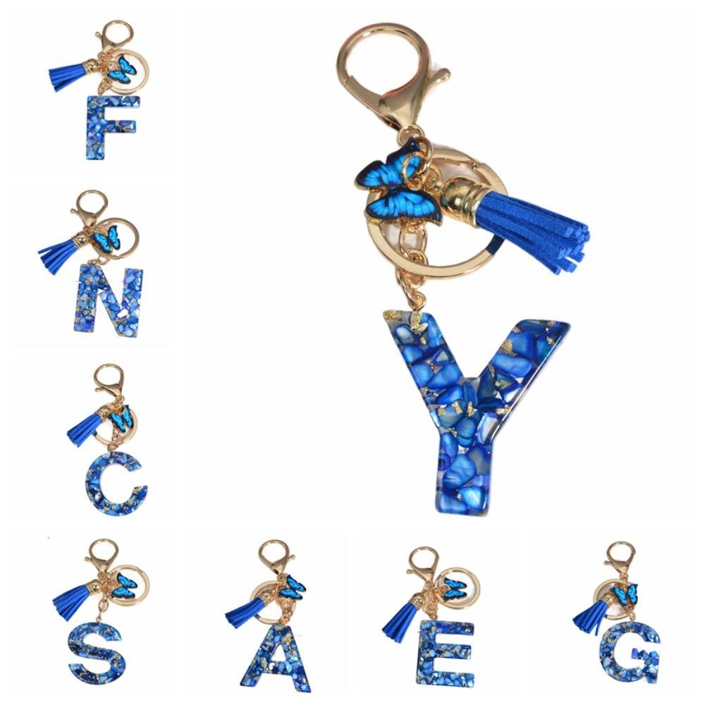 26 Letter 26 Letter Keychain Initials Alphabet Butterfly Tassel Keychain Fun Decorative