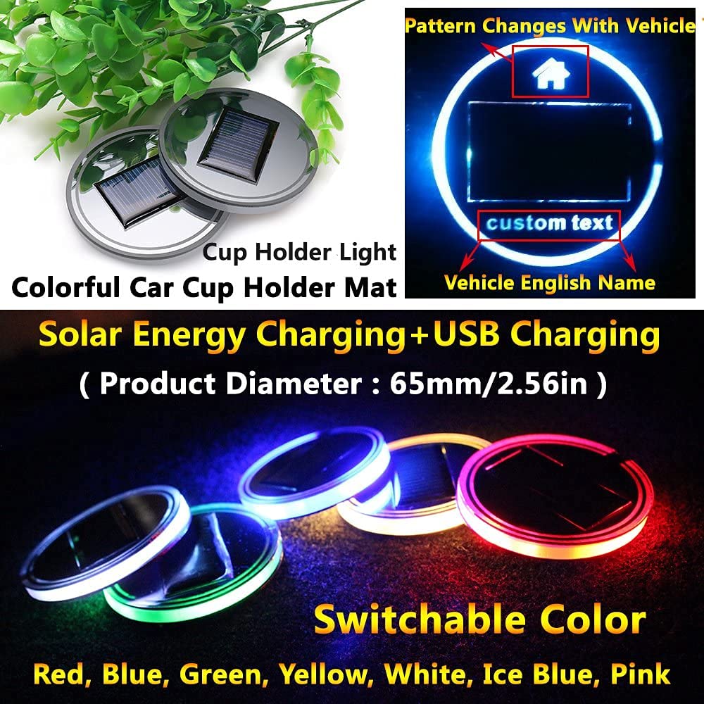 LED Coaster LED Cup Holder Lights 2 Pack 7 Colors Luminous Cup Pad LED