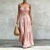 Womens Sleeveless Solid Color Slip Dress Flowy Maxi Beach Vacation