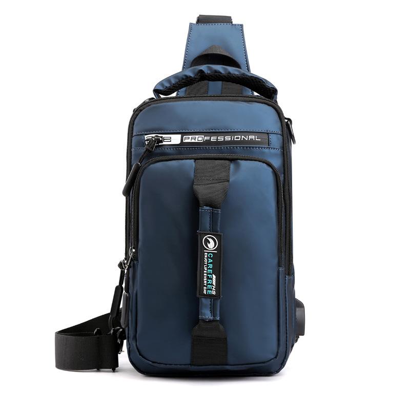 New Men's Chest Bag Charging USB Interface Chest Bag Multifunctional Single Shoulder Bag Backpack