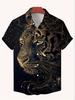 Tiger Pattern, Digital Printing, Fashion Trend, Street Outdoor, High-Quality and Comfortable Men's Short-Sleeved Casual Shirt