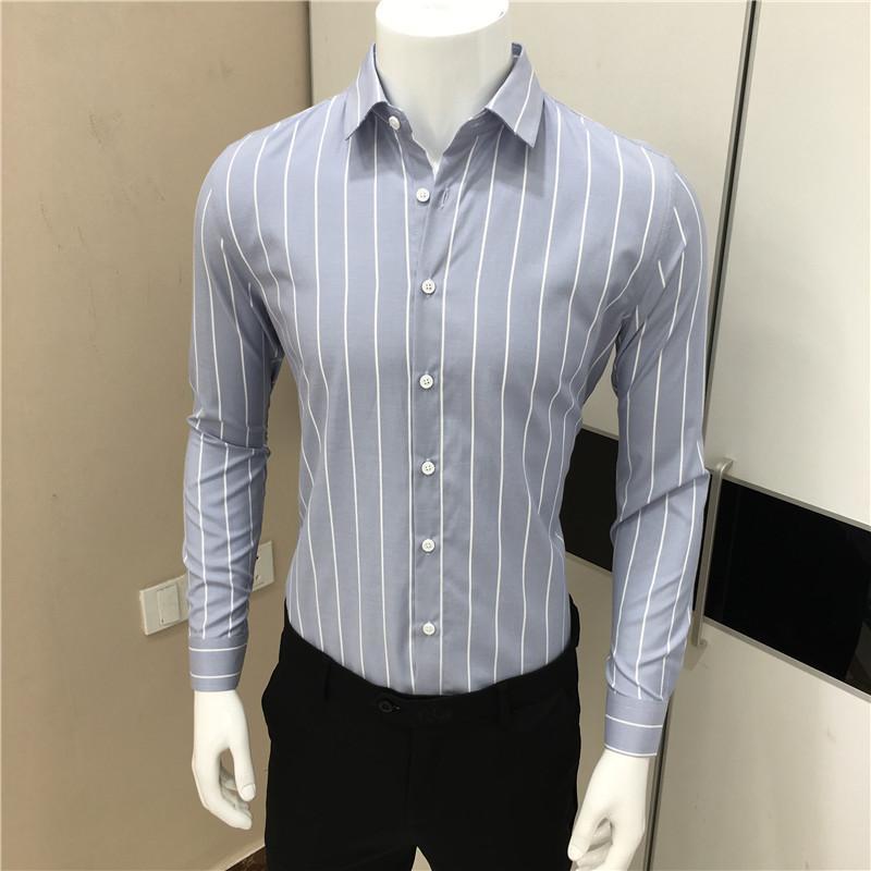 Men's Clothing Classic Striped Simplicity Button Turn-down Collar Fashion Business Casual Spring Summer Formal Thin Shirts