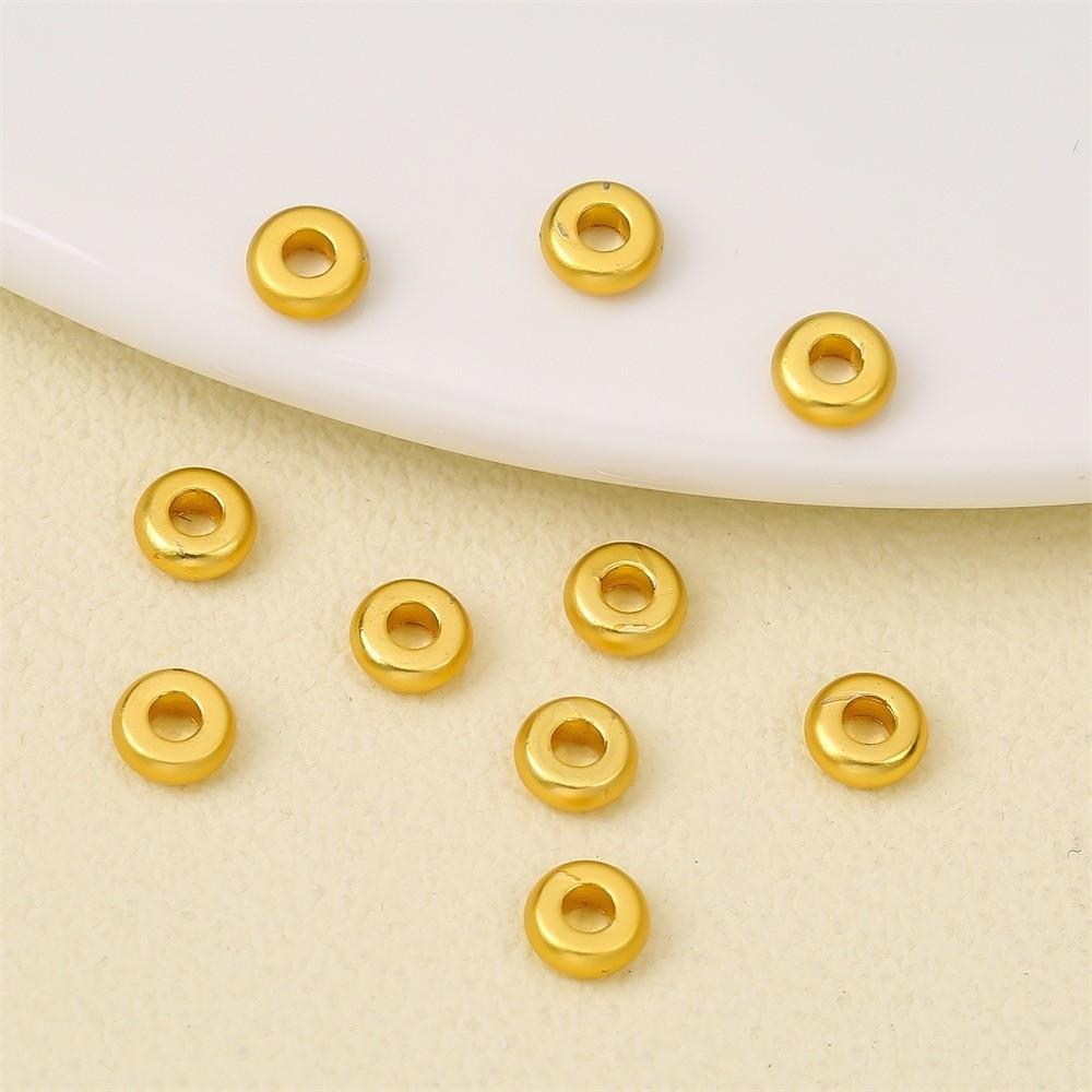 100pcs Flat Round Spacer Beads 18K Gold Plated Necklace Spacer Beads  Jewelry Making Accessory