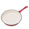 Emaillierte Gusseisenpfanne Einteiliger Langer Griff Rot 25cm Durchmesser Ergonomisches Design Küchenbratpfanne zum Kochen