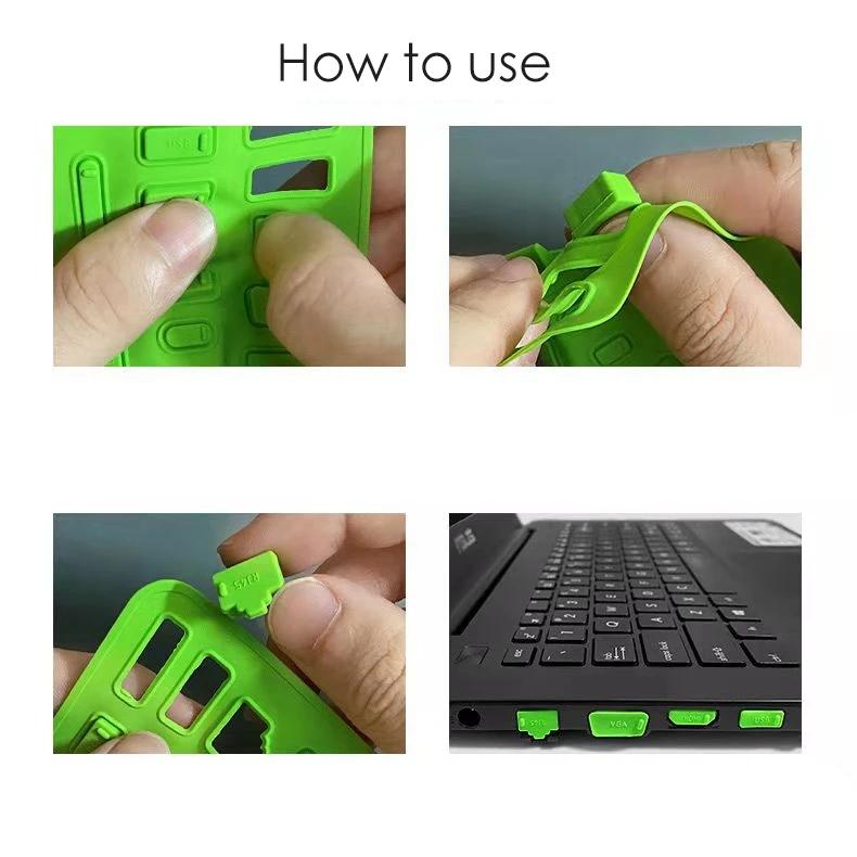 16 STÜCK/Set Notebook Staubschutzstopfen Staubdicht Schützender Stopper Laptop Universal USB Staubstopfen Computerschnittstelle Wasserdichte Abdeckung