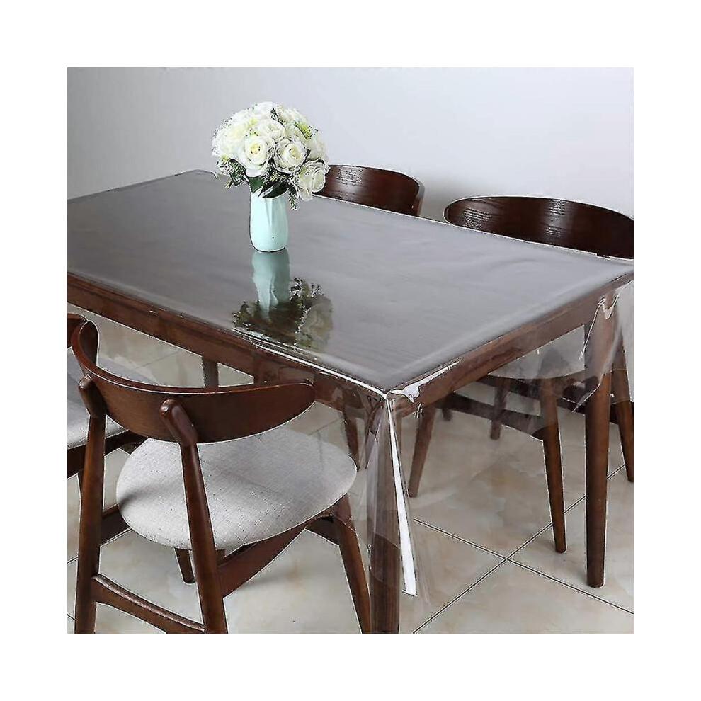 Clear Vinyl Tablecloth Protector Waterproof/ Oil-proof Plastic Square Transparent Sheet Table