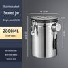 Stainless Steel Airtight Coffee Bean Storage Jar with Breathing Valve & Spoon