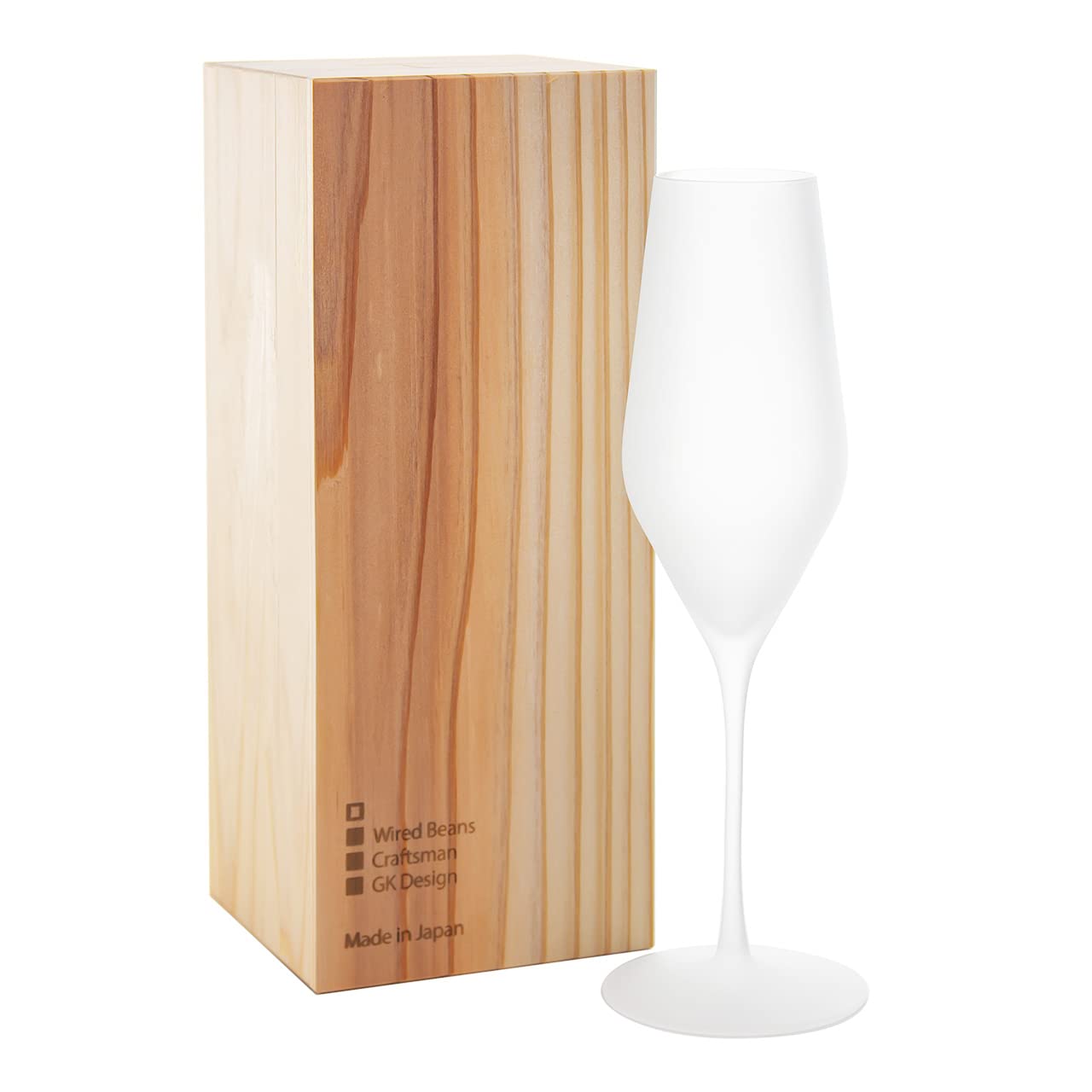 

Wired Beans UMAKUCHI Frosted Sake Eternal in a Japanese Cedar Box Glass, 250ml, Glass,