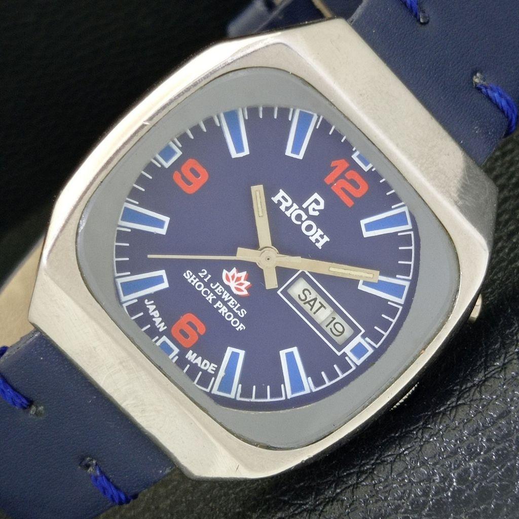 

ВИНТАЖНЫЕ АВТОМАТИЧЕСКИЕ ЧАСЫ RICOH R31 ЯПОНИЯ МУЖСКИЕ СИНИЙ ЦИФЕРБЛАТ a500619-5 R153-a500619