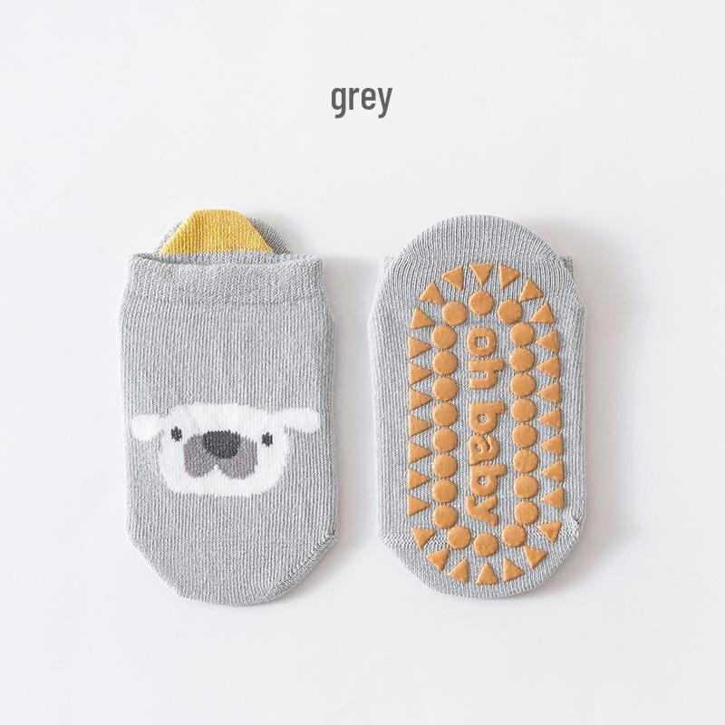 Baby Cartoon Animal Non-Slip Floor Socks with Big Heel Dot Glue for Newborns and Children