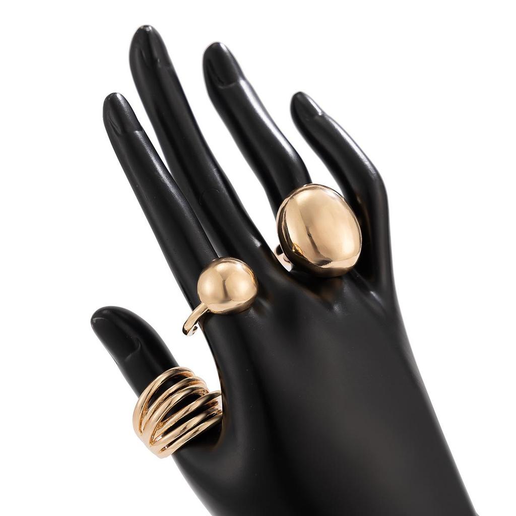 Retro Punk Exaggerated Open Finger Rings for Women Men Geometric Gold Silver Color Knuckle Joint Ring Set 2025 New Jewelry Accessories