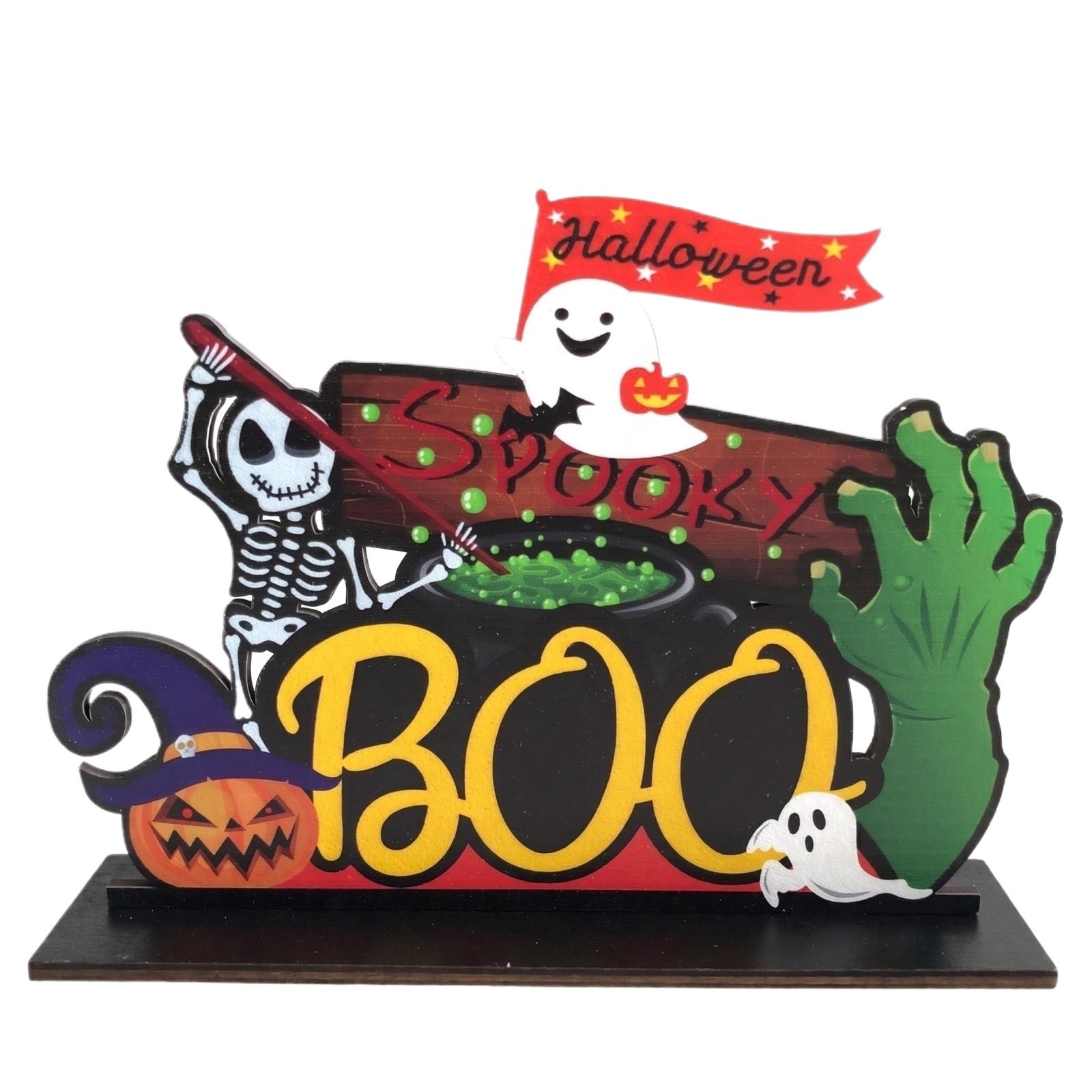 

Wooden Halloween Tabletop Decoration Pumpkin Witch Hat Design Wooden Craft Ornament for Seasonal Home Display and Festive Decor One Size