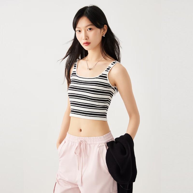 Veromoda Women's 2025 Early Spring Striped Two-Piece Knit Cardigan Set