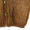 Salvatore Ferragamo Long sleeve V-neck linen cardigan M Brown Women Used