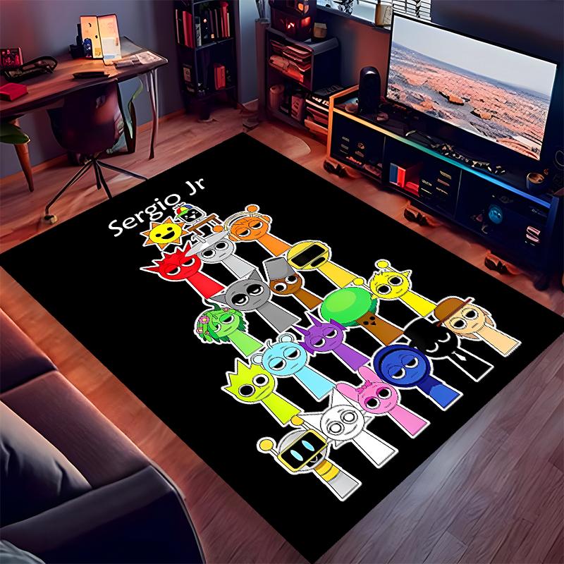 Custom personalization Sprunki themed Print Area Rug - Soft, Washable Non-Slip Indoor Mat,Living Room,Home&Office Decorative Rug