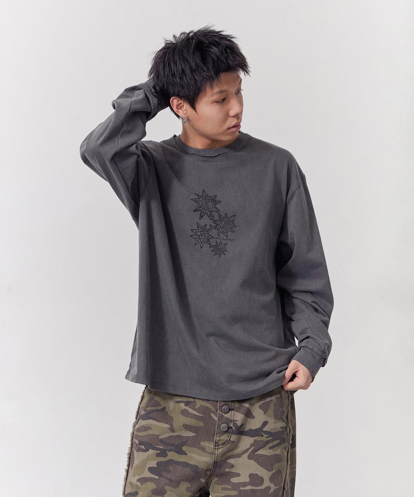Tonilolenseu Pigment Graphic Long Sleeve Charcoal