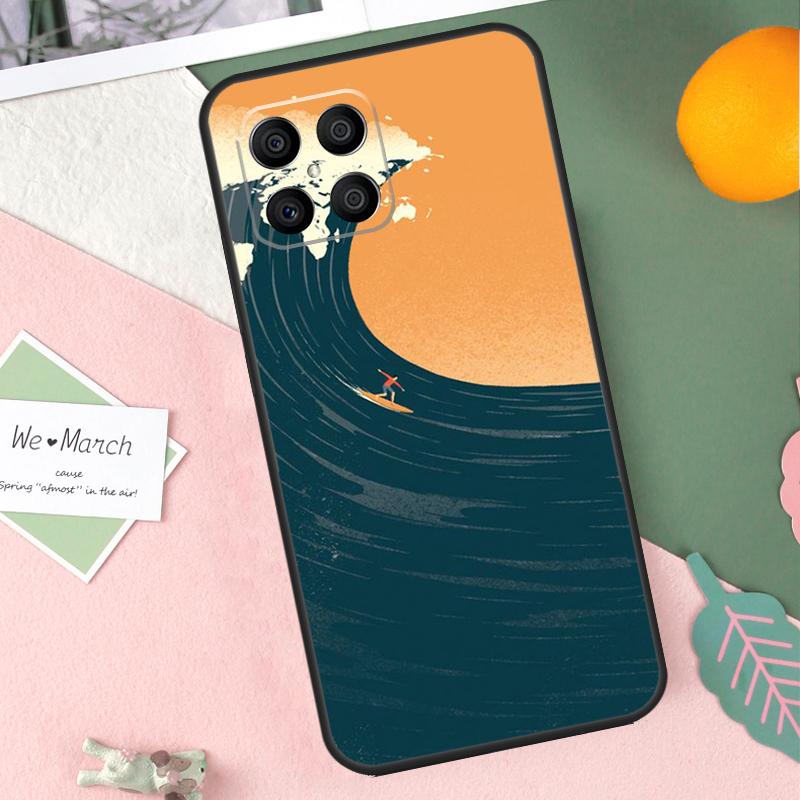 Surfing Wave Case For Honor 200 Lite 50 70 90 X9b X9a X8b X8a X8 X9 X9c Honor Magic 7 Pro 5 6 Lite Cover
