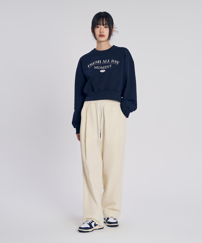 SLOW RECORD HOUSE Nylon One-Pleat Pants_Cream