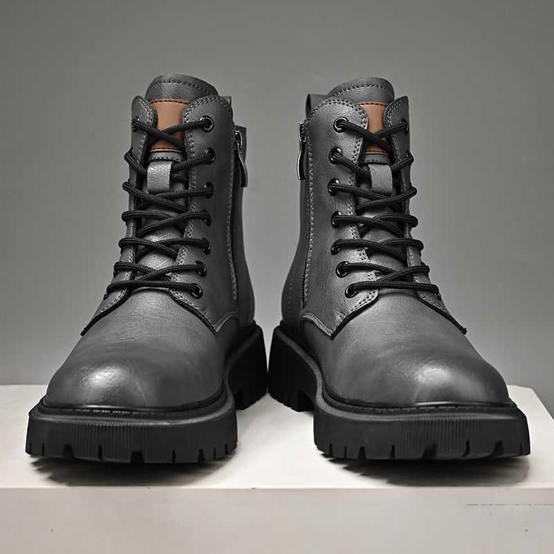 Leather Martin Boots Men's Motorcycle Boots Single Boots Thick Sole