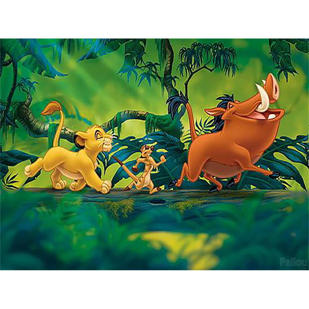 Disney The Lion King Simba Classic Animation 5D Diamond Painting Full of Diamonds DIY Handmade Diamond Painting Cartoon Decoration Painting Kit
