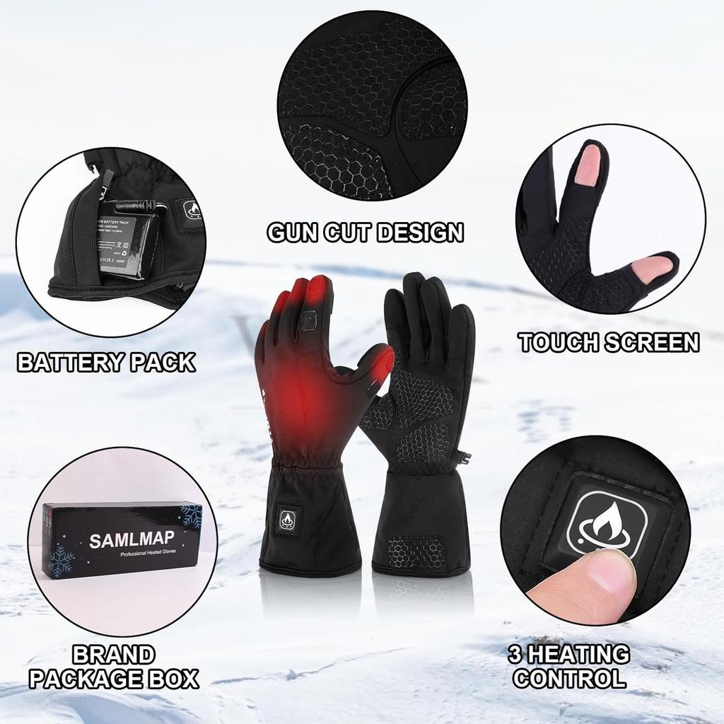 Heated Gloves Liner for Men Women Rechargeable Touchscreen Thermal Arthritis Gloves for Running Cycling Driving Ski Snowboarding