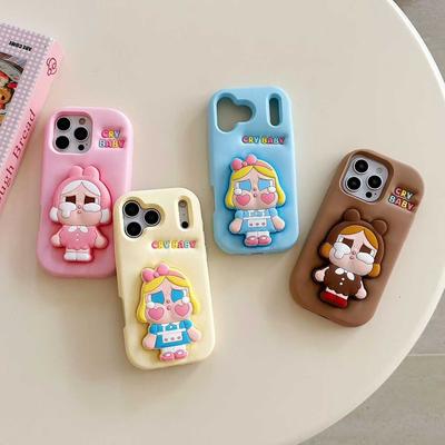 3D Niedliche Weinkind Halter Handyhülle Für iPhone 17 Air 17 16 15 14 13 Pro 12 11 Pro Max 16E Weiche Silikonhülle