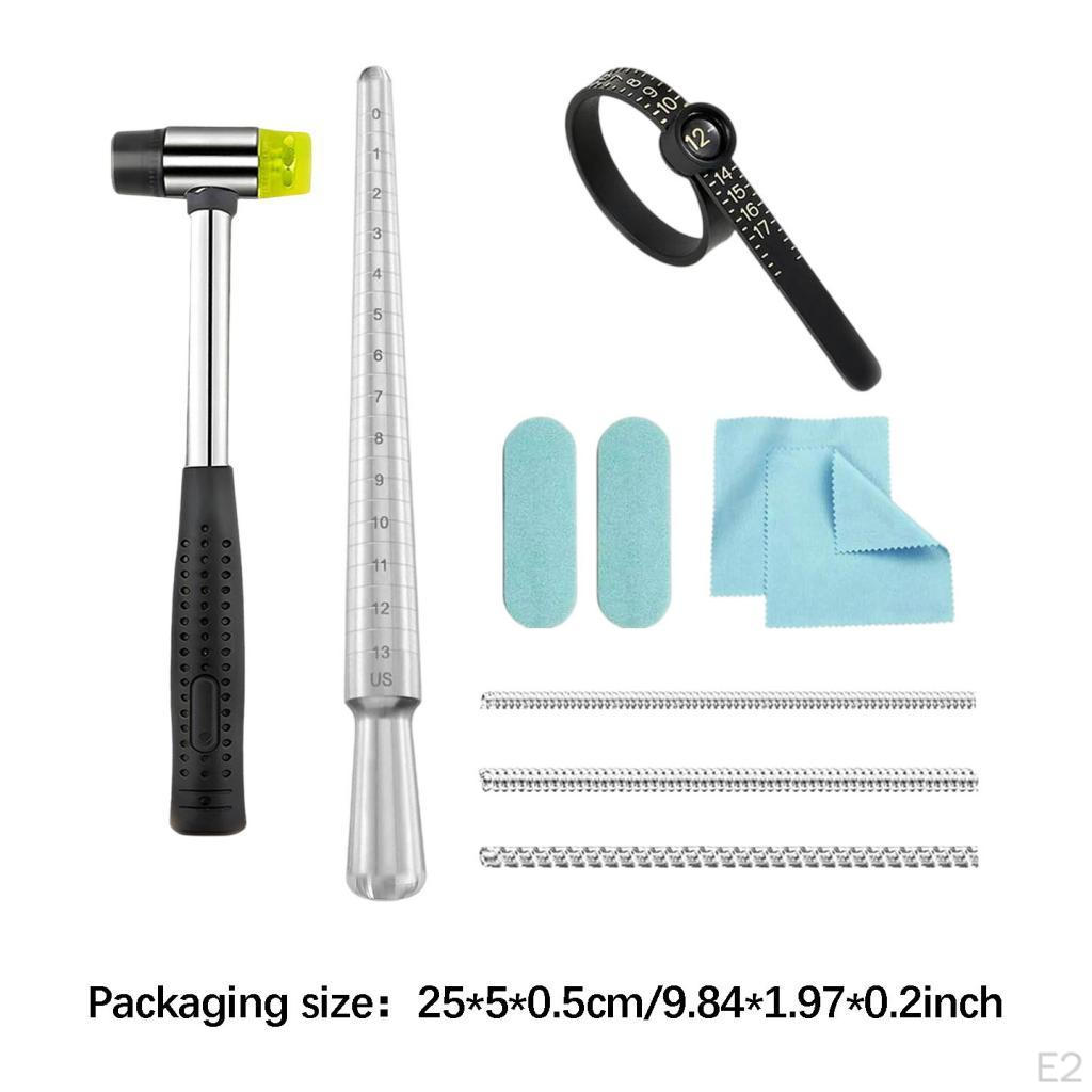10 Pieces Sizer Mandrel Measu Repair Kit Fixer Equipment Professional Jewelry for