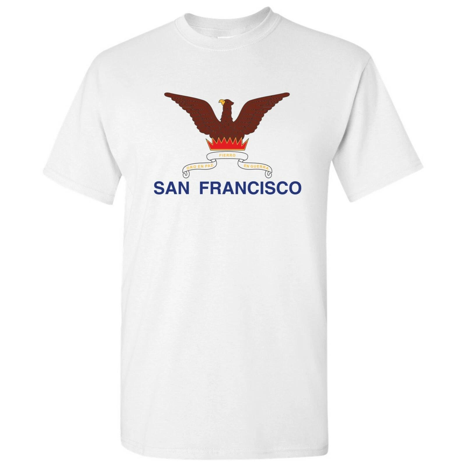 San Francisco US City Flag Basic Cotton T-Shirt - White 2XL