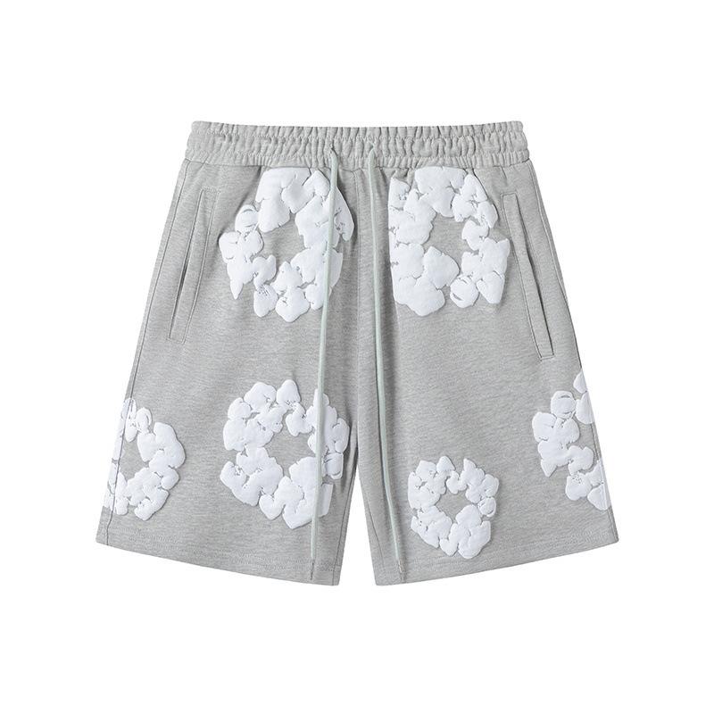 New Trendy Short-sleeved Short-pants Set with Foam Printing - Suitable for Both Men and Women, for Casual Wear.