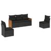 VidaXL Garden Lounge Set with Cushions 5 Pcs, Patio Sofas, Patio Furniture Set, Outdoor Furniture, Black 3227525