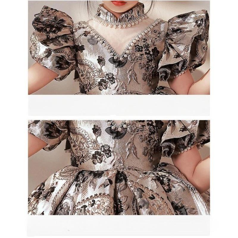Flower Girl Dresses Kids Turkish Ball Gowns Vintage Spanish Children Birthday Party Dress Easter Eid Birthday Party