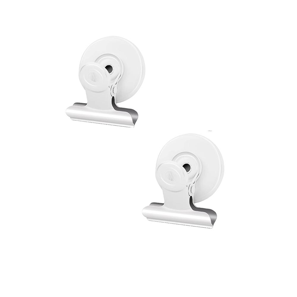 

2 шт. Магниты на холодильник с липкими подушечками, защищающими от царапин. Магнитные зажимы на холодильник. Прочные, тяжелые магниты для белой доски. белый