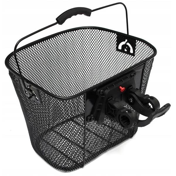 Bike Basket Metal Front Basket Detachable Black Click Large Bicycle