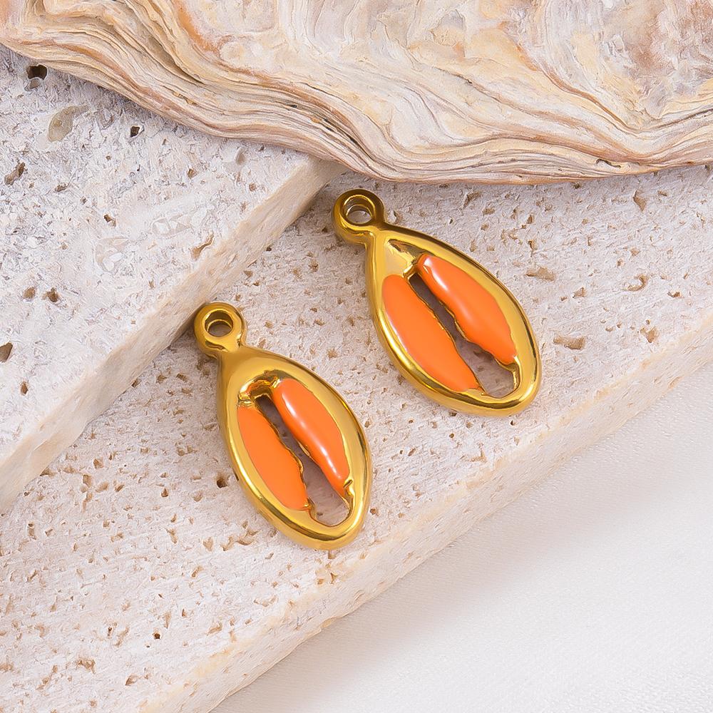 2pcs Stainless Steel Ocean Animals Pendant Whales Seahorses Conch Shells Marine Bracelets Earrings Charm for Jewelry Making Gift