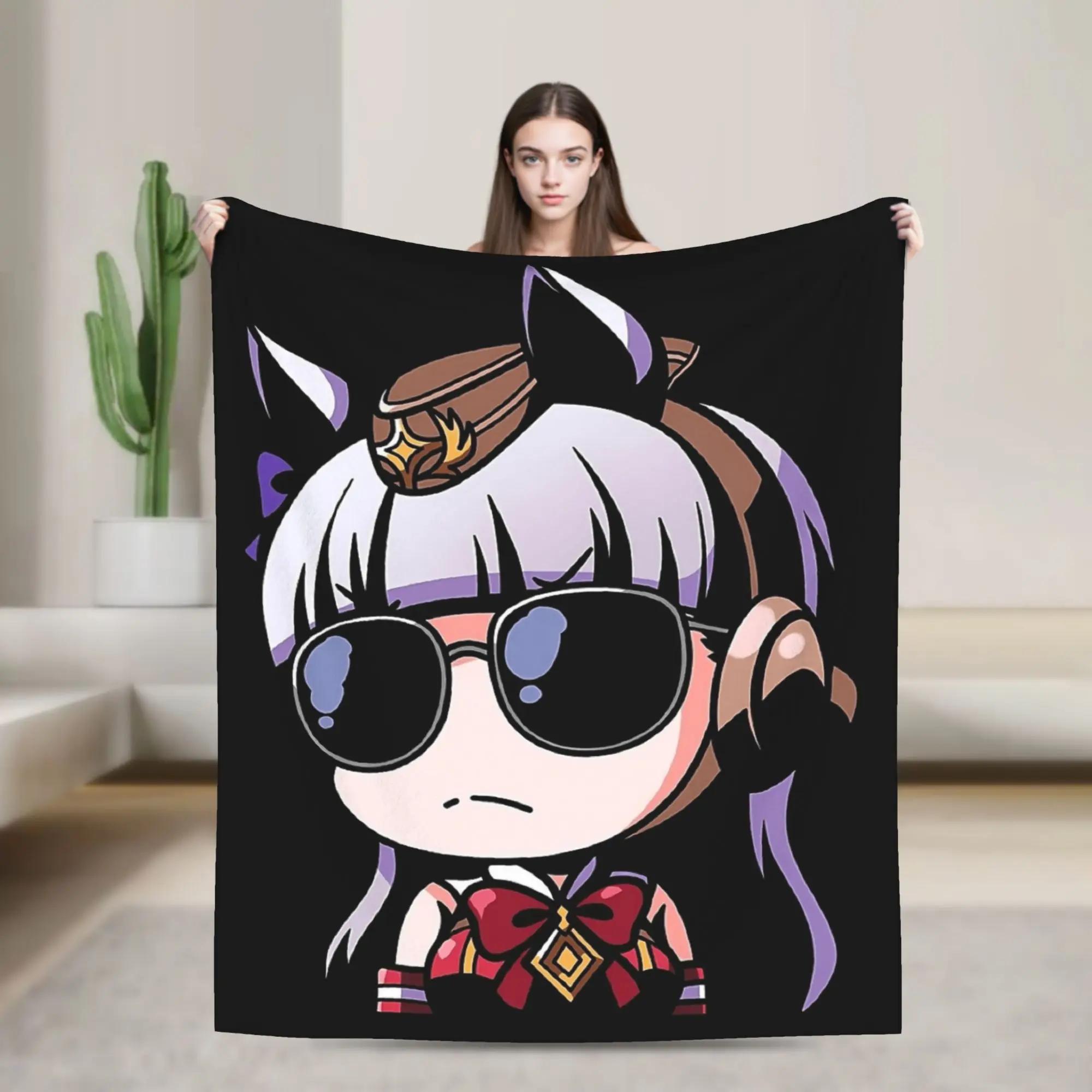 Gold Ship Uma Musume Pretty Derby Colored Version Warm Soft Blanket Plush Throw Flannel Couch Chair Bedspread 100x150cm