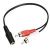 3.5mm 1/8'' Stereo Female To 2 Male RCA Jack Adapter Aux Audio Y Cable Splitter