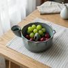Small Produce Washing Bowl with Glazed Body, Center Water Guide and Drain Holes for Daily Kitchen Serving Use Often