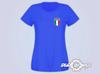 Retro Italijos Futbolo Marškinėliai Italia Italia T-Shirt Moteriški Karališkos Mėlynos
