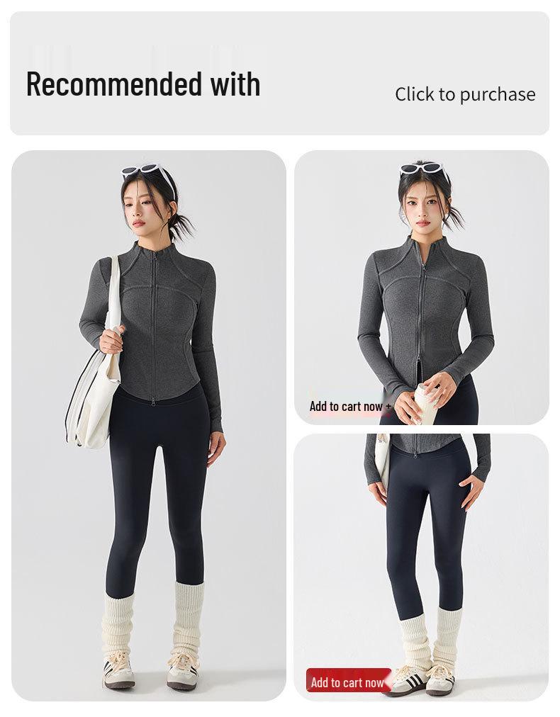 2025 Autumn/Winter Women's Stand Collar Slim Fit Yoga Jacket for Running and Sports