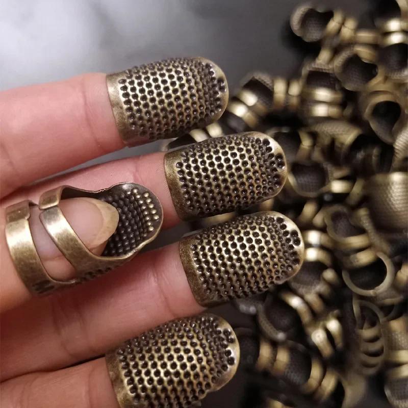 Finger Protector Thimble Ring Pins Needle Cushion Handworking Antique Metal Finger Protector Sewing Accessories