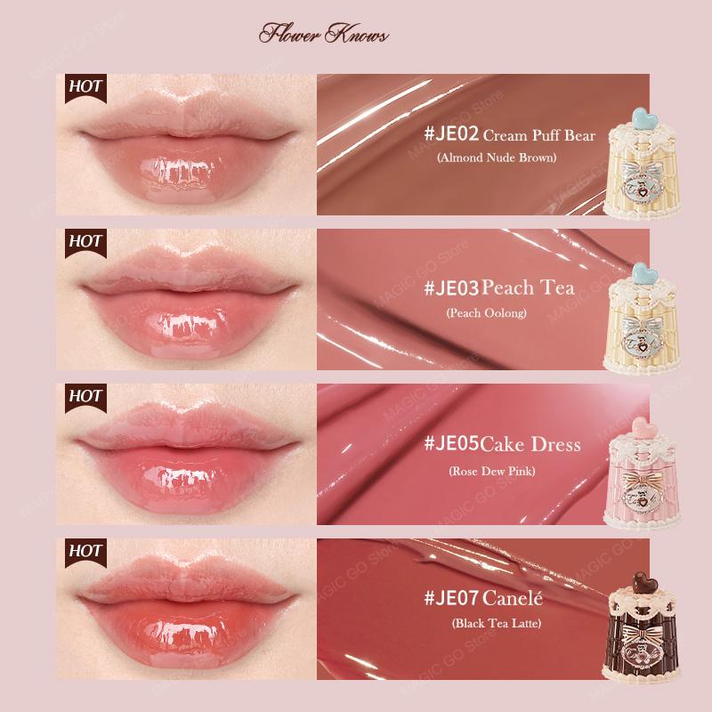 Flower Knows Sweetie Bear Hydrating Glossy Lip Tint Moisturizing Long Lasting Non-Sticky Vegan Lip Gloss for Smooth Moist Lips