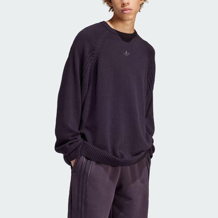 Adidas Sudadera de Punto Premium Originals Hombre Tops Negro Gris IT7444