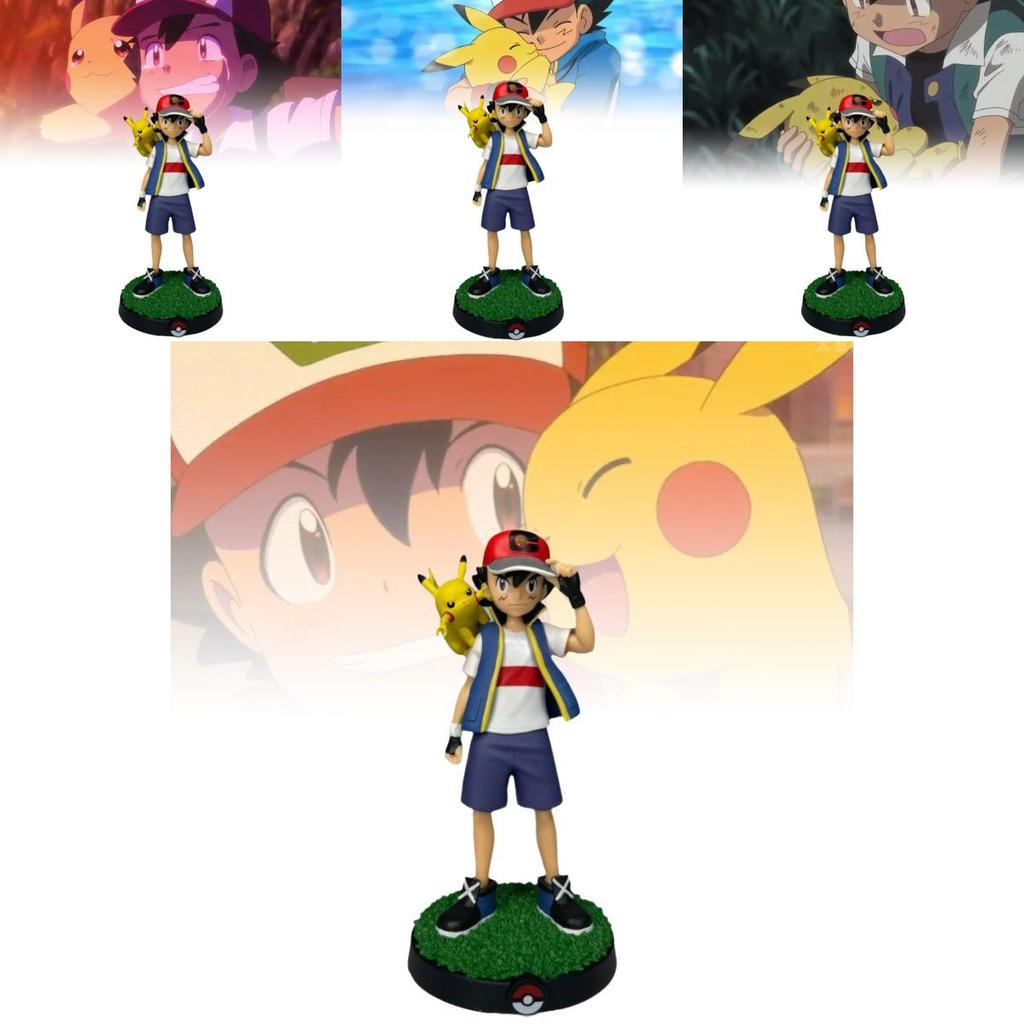 Niedliche Pikachu- und Ash-Figur, Sammlerstück, PVC-Modell, perfekt als Geschenk und Dekoration