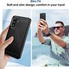 Coque pour Samsung Galaxy A37 5G, Silicone Anti-Rayures Motif Fibre Carbone Noir - 2 Verres Trempés